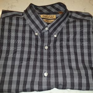 Large Purple and Silver 100% Cotton Long Sleeve Shirt